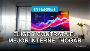 Guía para elegir el mejor internet hogar en 2026 con gráficos de velocidad abstractos en una pantalla.
