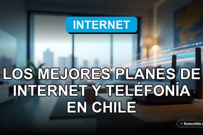 Guía comparativa de planes de internet y telefonía móvil en Chile sobre fondo azul tecnológico.