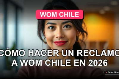 Guía para realizar un reclamo de servicio WOM Chile, representado por un teléfono inteligente moderno sobre una mesa.