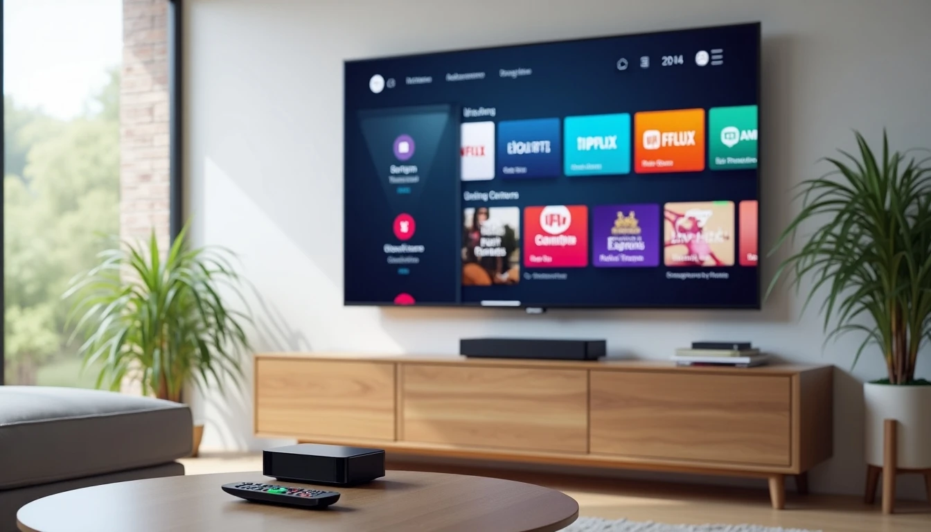 Configuración moderna de IPTV en sala chilena con Smart TV y dispositivos de streaming