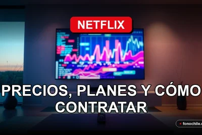 Guía de planes y precios de Netflix en Chile mostrada en una pantalla de televisión moderna.