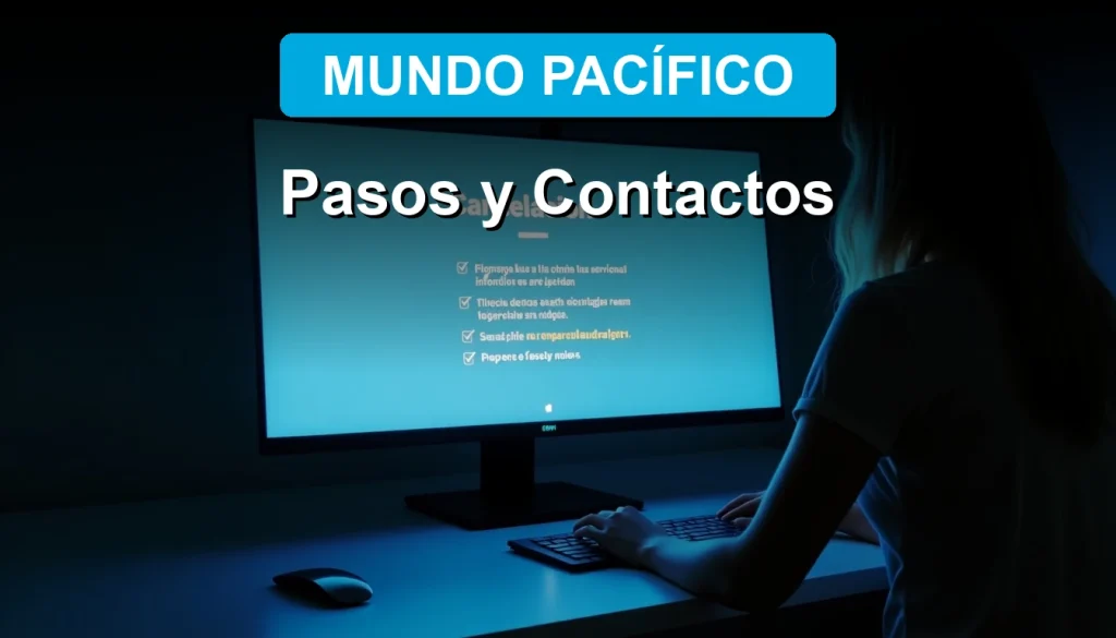 Una guía paso a paso sobre cómo cancelar la suscripción a Mundo Pacífico, mostrada en una pantalla digital moderna.