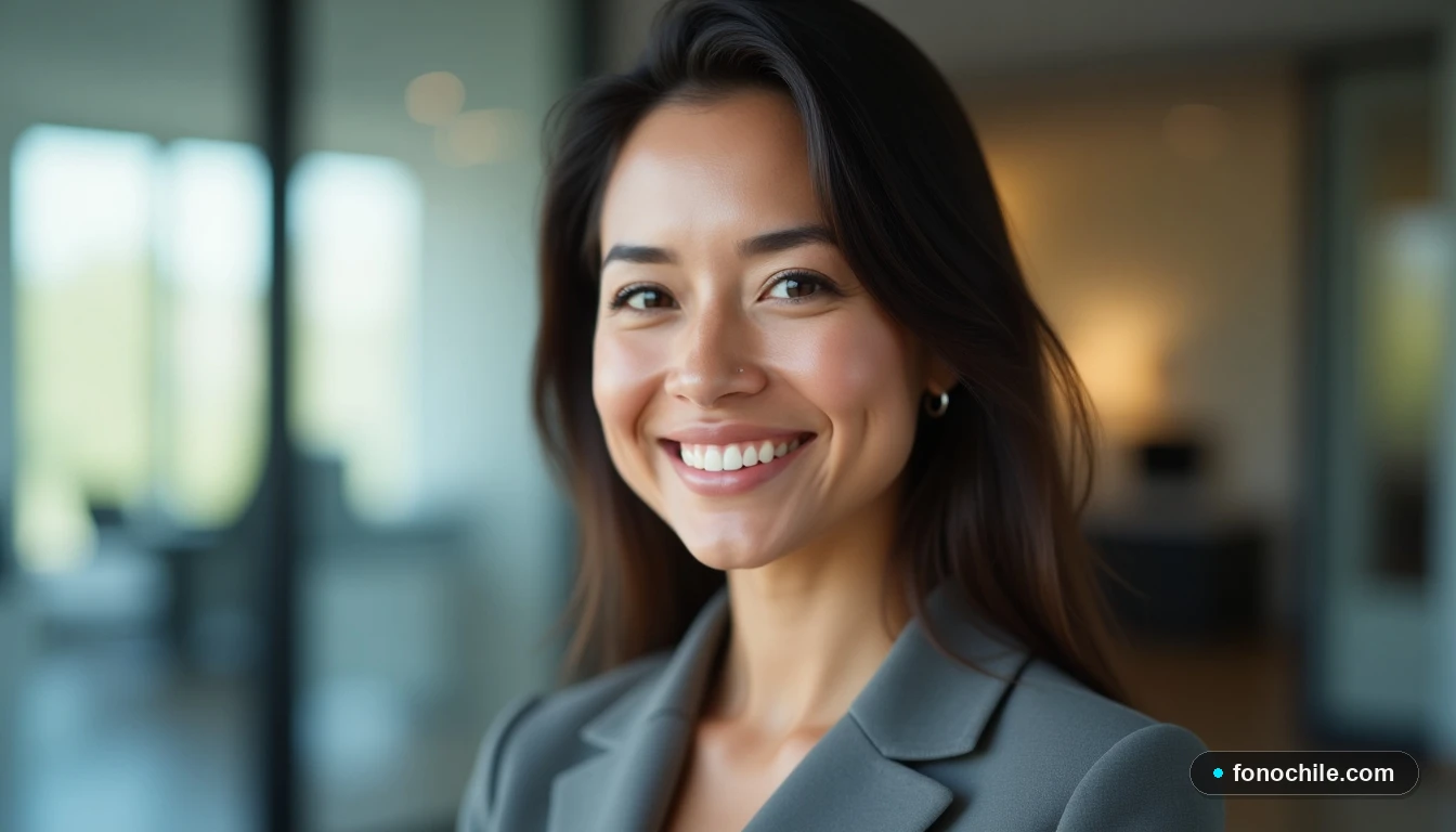 Asesora de servicio al cliente sonriendo, ofreciendo soporte para la cancelación de servicios.