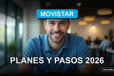 Modern smartphone resting on a table with abstract network connection graphs on its screen, representing mobile portability in Chile.