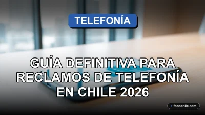 Guía para realizar reclamos a compañías de telefonía móvil e internet en Chile, mostrando un teléfono inteligente en un entorno profesional.