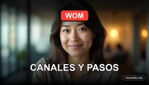 Guía para realizar reclamos en la compañía de telecomunicaciones WOM Chile, mostrando un teléfono inteligente moderno en una mesa.