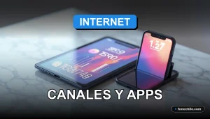 Guía definitiva para ver televisión online en Chile con gráficos abstractos de colores en pantallas.