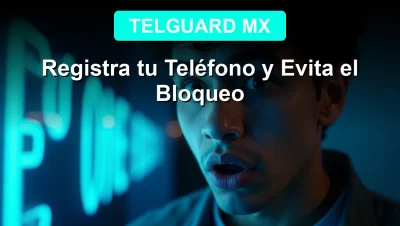 Hombre joven hispano con expresión de alivio y sorpresa mirando fijamente la pantalla de su teléfono celular, fondo tecnológico con luces neón azules y cian. Guía para el registro SAE 2026 en México.