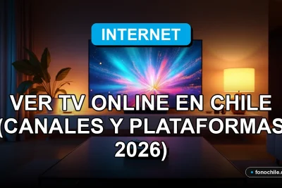 Guía definitiva para ver televisión online en Chile mostrando una moderna sala de estar con pantalla de TV y dispositivos inteligentes.