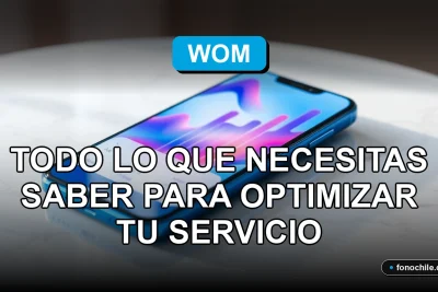 Guía WOM 2026 para optimizar tu servicio de internet móvil, mostrando un teléfono inteligente moderno.