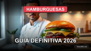 Hamburguesa flameada con queso fundido y salsa picante, guía definitiva 2026