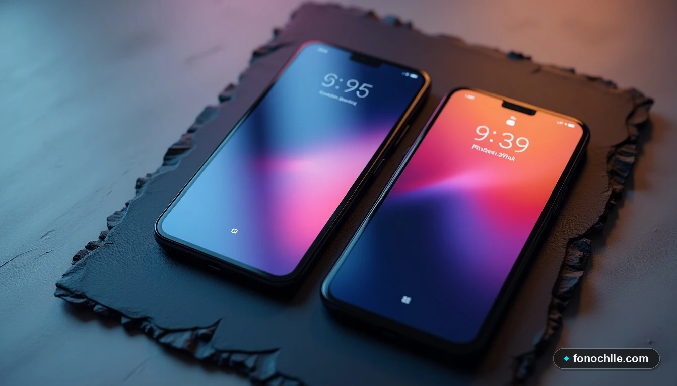 Dispositivos móviles mostrando la interfaz de HBO Max con gráficos abstractos.