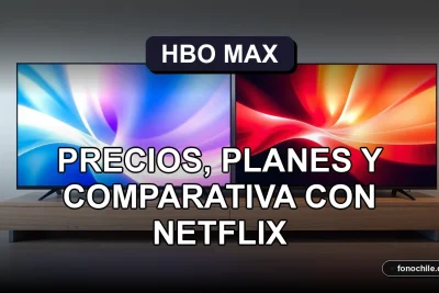 Comparativa visual de planes de streaming HBO Max y Netflix en Chile 2026, mostrando interfaz abstracta en pantallas.