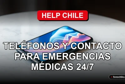 Teléfono inteligente moderno mostrando gráficos abstractos de colores, sobre una mesa, para contacto de emergencias médicas en Chile.