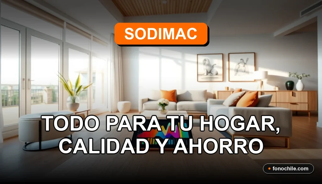 Modern living room interior with abstract colorful graphs on a tablet screen, showcasing home improvement and savings.