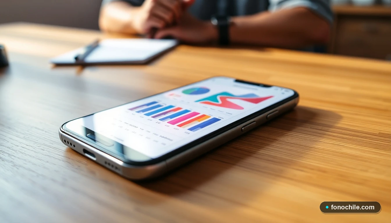 Smartphone mostrando una interfaz de calendario con gráficos de colores para planificar gestiones en INAPI.