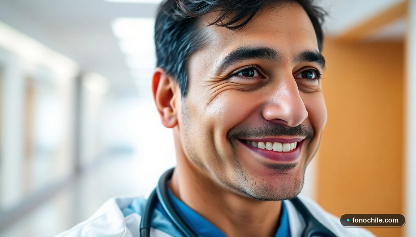 Doctor de IMED Chile en una moderna clínica, representando confianza y servicio médico especializado.