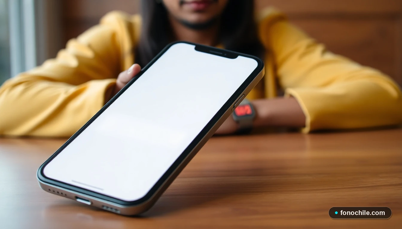 Smartphone mostrando un número IMEI de ejemplo en pantalla, concepto clave para la seguridad del dispositivo en Chile.