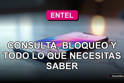 Smartphone resting on a table displaying abstract graphs, representing IMEI consultation services for Entel Chile.