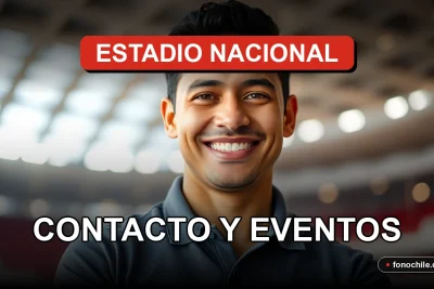 Información de contacto y eventos del Estadio Nacional de Chile para el año 2026.