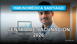Un profesional de la salud en el moderno centro de vacunación Inmunomédica Santiago, mostrando un ambiente clínico seguro y tecnológico.