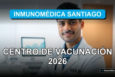 Un profesional de la salud en el moderno centro de vacunación Inmunomédica Santiago, mostrando un ambiente clínico seguro y tecnológico.