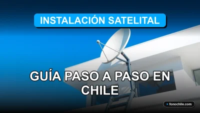 Instalación profesional de antena satelital en un techo residencial moderno en Chile, mostrando el proceso técnico seguro y ordenado.