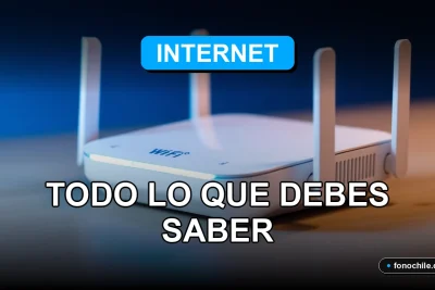 Instalación de internet en el hogar con un router moderno y luces LED azules sobre una mesa de madera clara.