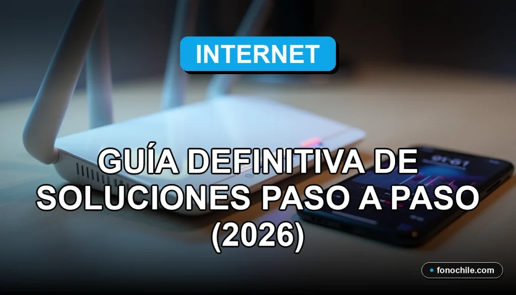 Guía definitiva para solucionar problemas de internet caído, con un router moderno y luces indicadoras en una mesa de trabajo limpia.