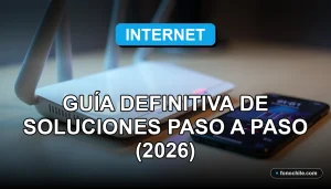 Guía definitiva para solucionar problemas de internet caído, con un router moderno y luces indicadoras en una mesa de trabajo limpia.