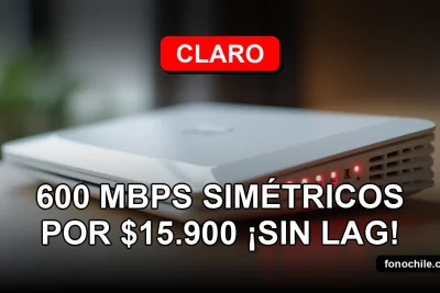 Modern white router with glowing red LED lights resting on a clean, minimalist wooden desk, symbolizing high-speed 600 Mbps symmetrical internet.
