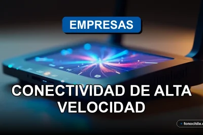 Un router empresarial de alta velocidad sobre un escritorio moderno, mostrando gráficos abstractos de datos en su pantalla LED.