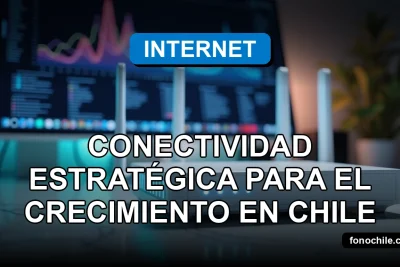 Moderno router empresarial 5G con luces LED azules sobre una mesa de oficina minimalista, mostrando gráficos abstractos en una pantalla borrosa de fondo.