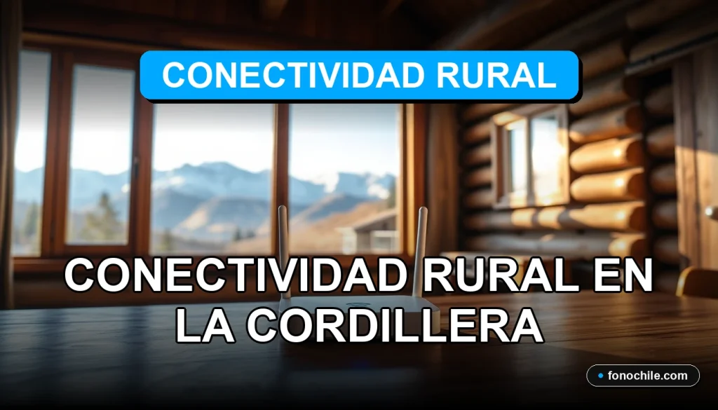 Instalación de internet de alta velocidad en una casa de campo en San José de Maipo, Chile, con vista a la cordillera.