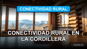 Instalación de internet de alta velocidad en una casa de campo en San José de Maipo, Chile, con vista a la cordillera.