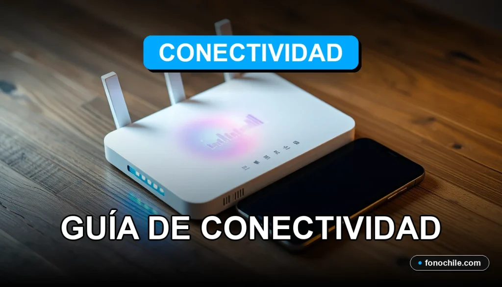 Un router moderno y un teléfono inteligente sobre una mesa de madera rústica, mostrando gráficos abstractos de conectividad en sus pantallas, representando internet en zonas rurales.