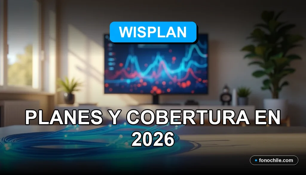 Fibra óptica moderna iluminando un hogar inteligente minimalista con gráficos abstractos en una pantalla.