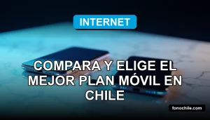 Comparación de planes de internet móvil ilimitado 2026 en Chile sobre fondo azul tecnológico