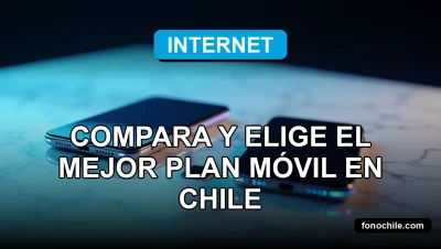 Comparación de planes de internet móvil ilimitado 2026 en Chile sobre fondo azul tecnológico