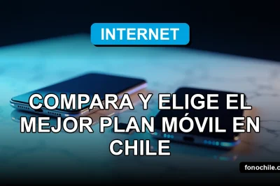 Comparación de planes de internet móvil ilimitado 2026 en Chile sobre fondo azul tecnológico