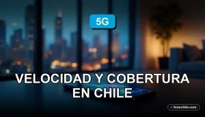 Ilustración conceptual de la red 5G en Chile, mostrando cobertura y velocidad de internet móvil para el año 2026.