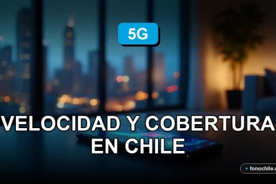 Ilustración conceptual de la red 5G en Chile, mostrando cobertura y velocidad de internet móvil para el año 2026.