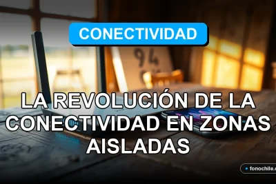 Un moderno router WiFi 6 y un smartphone sobre una mesa de madera rústica, mostrando gráficos abstractos de colores en sus pantallas, simbolizando la revolución de internet rural.