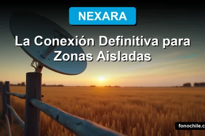 Antena satelital de internet en campo al atardecer, conexión rural de alta velocidad