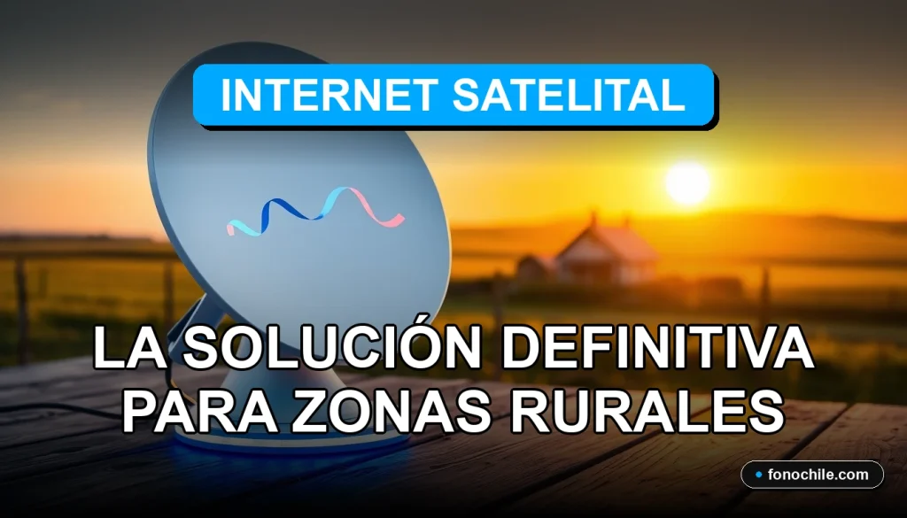 Antena de internet satelital moderna en una mesa de madera rústica, gráficos abstractos en una pantalla de laptop, escena rural tranquila.