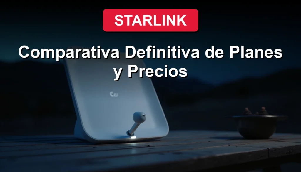 Comparativa de planes de internet satelital Starlink en Chile para 2026, mostrando su antena moderna en un entorno doméstico.