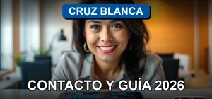 Persona usando su teléfono para contactar a su isapre, con gráficos abstractos en la pantalla.