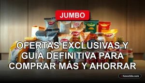Ofertas exclusivas de Jumbo 2026 con productos de supermercado sobre una mesa de madera.
