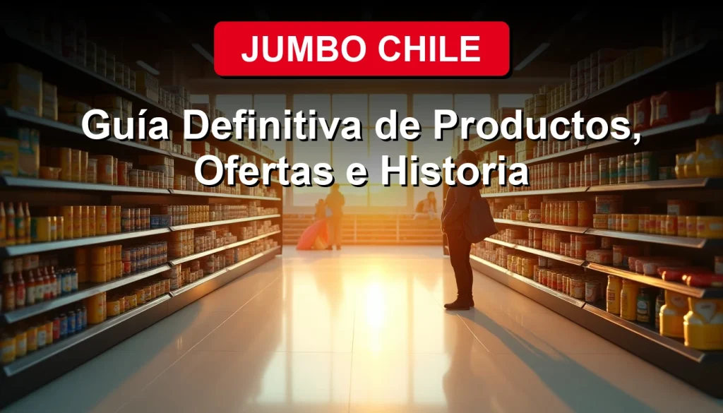 Logo de Jumbo Chile, supermercado chileno, en un fondo moderno y vibrante.