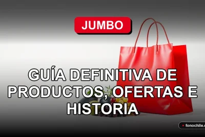 Guía de productos y ofertas del supermercado Jumbo Chile 2026 sobre fondo rojo moderno.